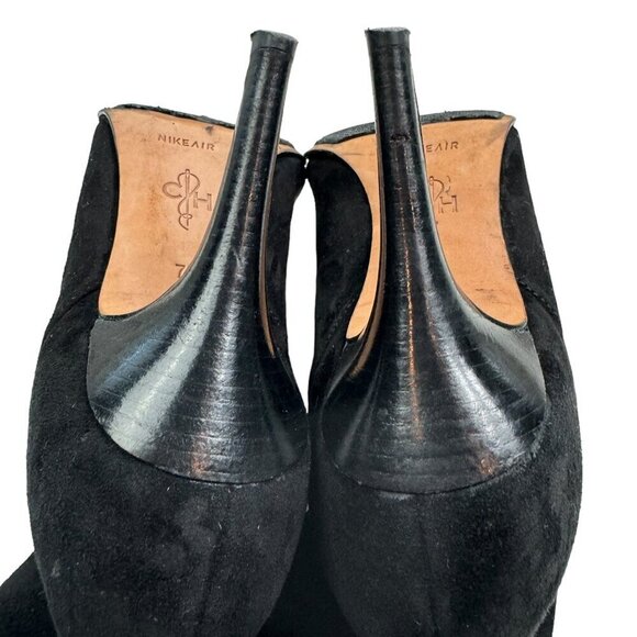 Cole Haan Black NikeAir Sole Suede Thigh High Heeled Boots Women's Size 7 - Picture 4 of 6
